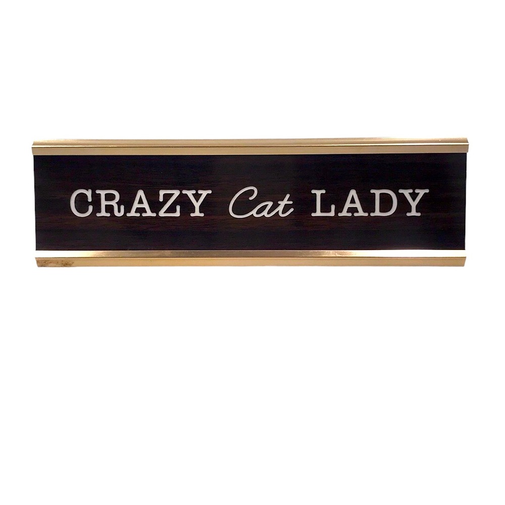 Office Envy Retro Desk Sign ‘Crazy Cat Lady’
